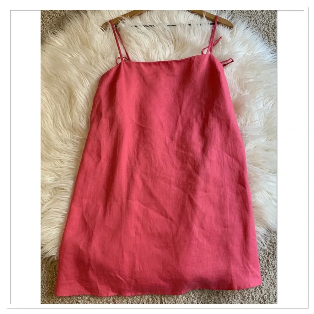 Reformation Aubree Linen Dress Sundried Tomato Size Extra Large - Picture 4 of 9